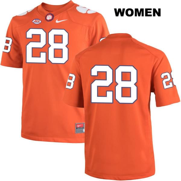 Women's Clemson Tigers #28 Tavien Feaster Stitched Orange Authentic Nike No Name NCAA College Football Jersey LXI4746XH
